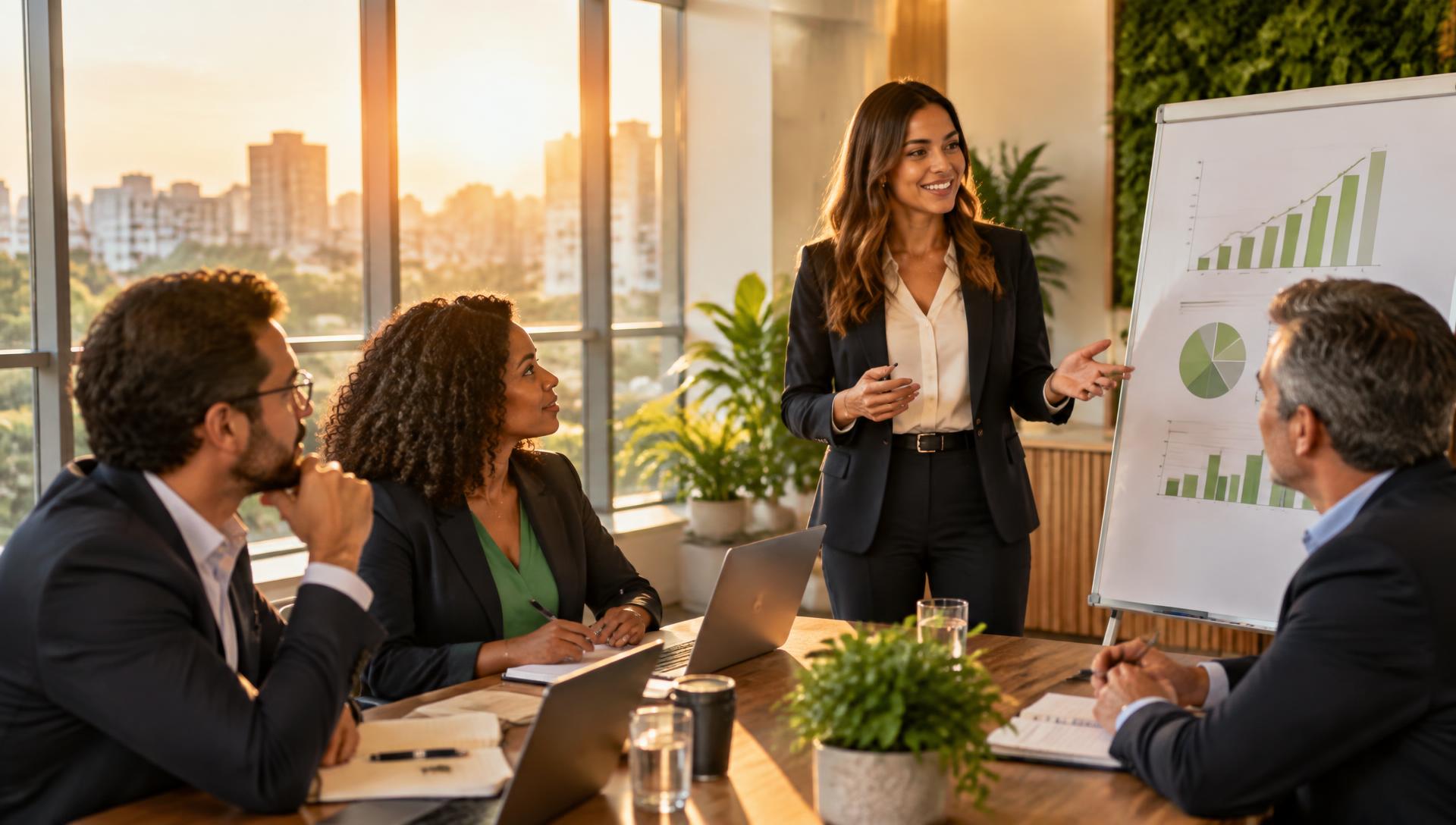 Consultores participando de treinamento de negócios